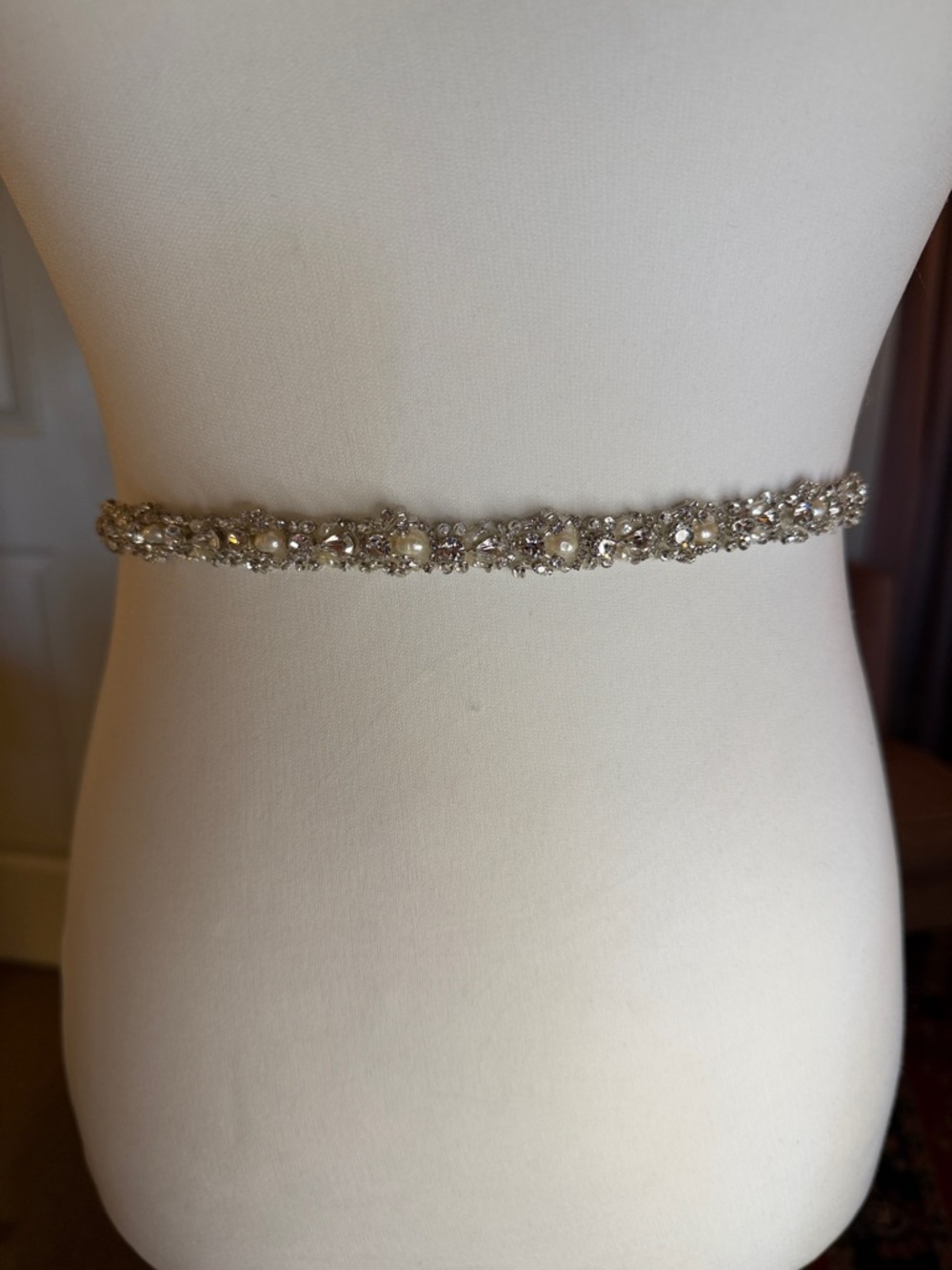 Blossom Veils & Accessories
Classic Skinny Sash Belt Pearl and Rhinestone - Picture 3 of 11